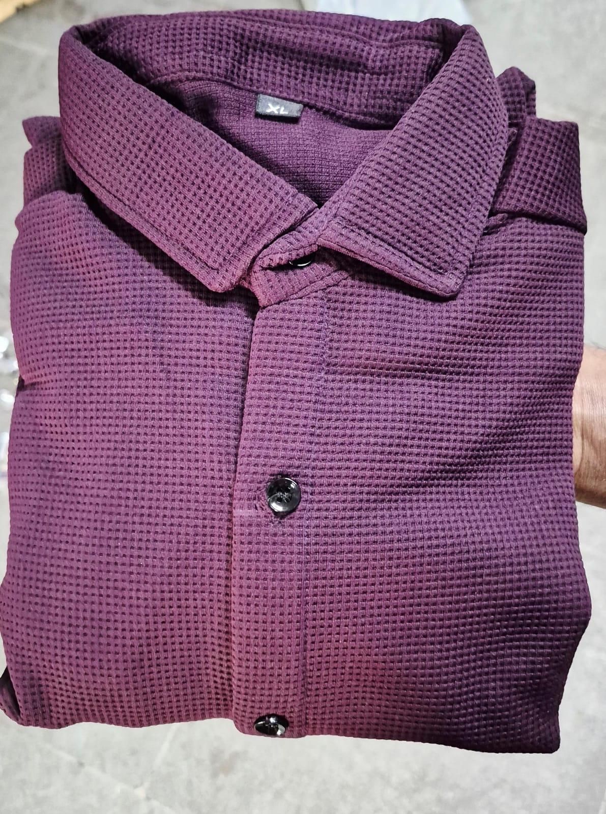 Business Waffle Designer Fashion Men’s Shirt – Premium Winter Casual Wear