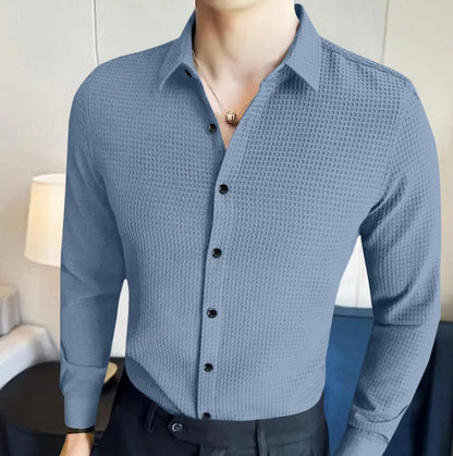 Business Waffle Designer Fashion Men’s Shirt – Premium Winter Casual Wear
